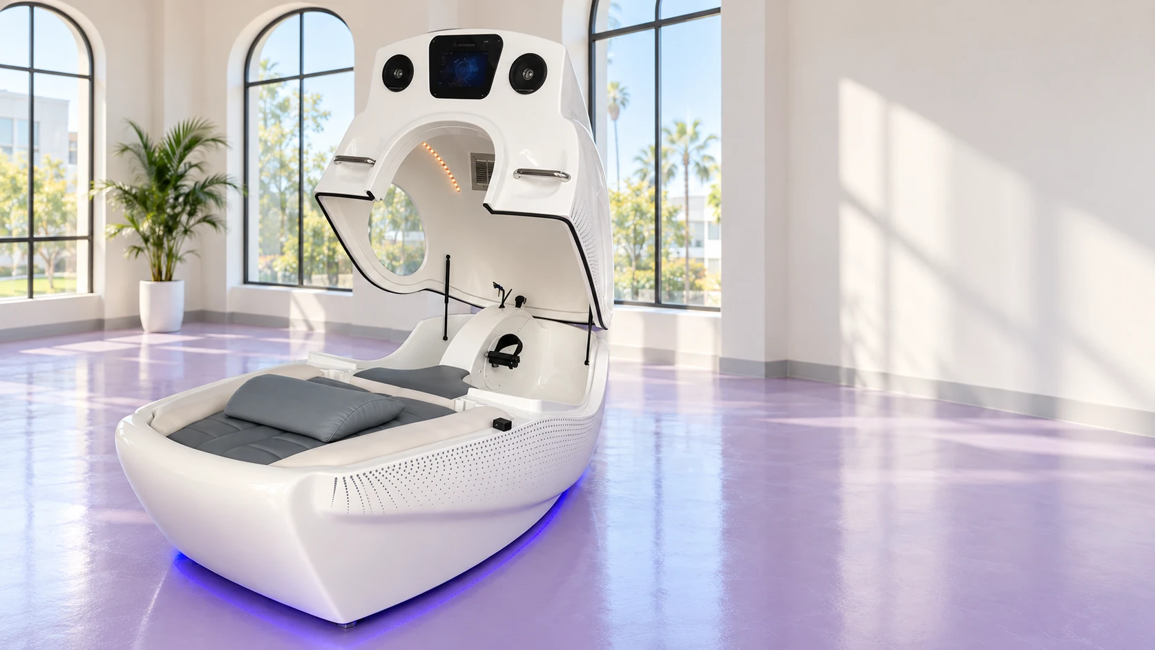 Open infrared bike in a light studio — AI illustration